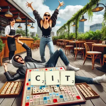 Creative illustration for a Scrabble game with the word CIT spelled out in tiles on the board.