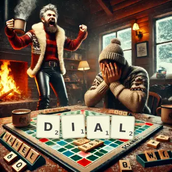Creative illustration for a Scrabble game with the word DIAL spelled out in tiles on the board.