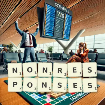 Creative illustration for a Scrabble game with the word NONRESPONSES spelled out in tiles on the board.