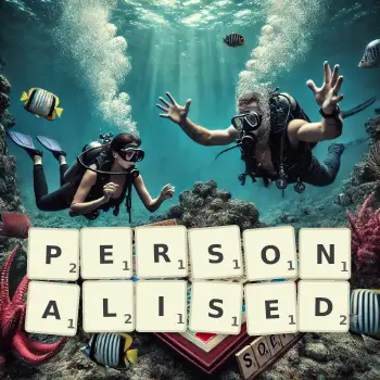 Creative illustration for a Scrabble game with the word PERSONALISED spelled out in tiles on the board.