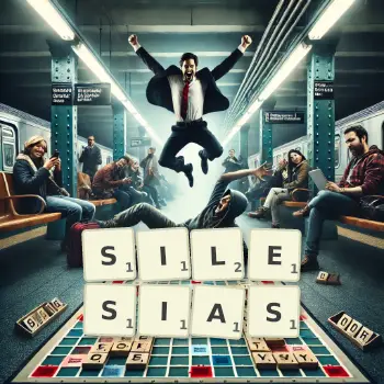 Creative illustration for a Scrabble game with the word SILESIAS spelled out in tiles on the board.