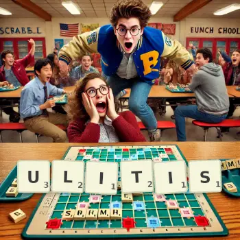 Creative illustration for a Scrabble game with the word ULITIS spelled out in tiles on the board.